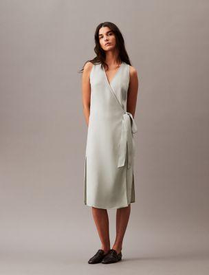 Flowing Midi Wrap Dress by CALVIN KLEIN