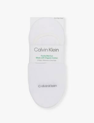 Footie low-cut pack of two stretch cotton-blend knitted socks by CALVIN KLEIN