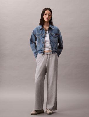 French Terry Wide Leg Sweatpants by CALVIN KLEIN