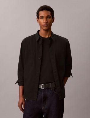 Garment Washed Twill Easy Overshirt by CALVIN KLEIN