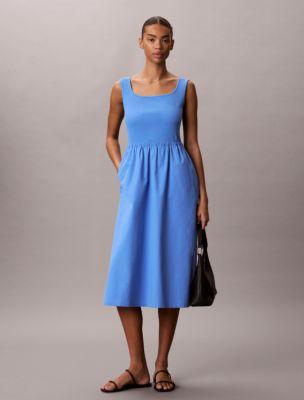 Gathered Midi Dress by CALVIN KLEIN
