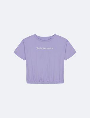 Girls Cinched Logo Graphic Relaxed T-Shirt by CALVIN KLEIN