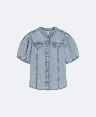 Girls Denim Button-Down Shirt by CALVIN KLEIN