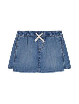 Girls Drawstring Denim Skorts by CALVIN KLEIN