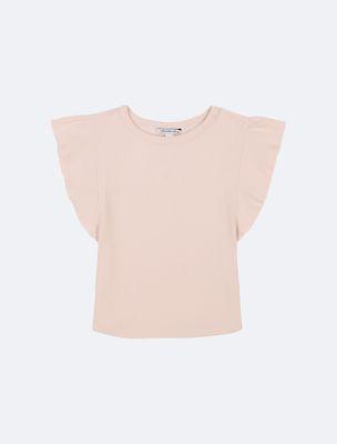 Girls Flutter Crewneck Baby Tee by CALVIN KLEIN
