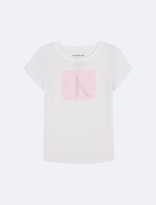 Girls Heart Monogram Graphic Classic T-Shirt by CALVIN KLEIN