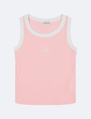 Girls Monogram Rib Tank Top by CALVIN KLEIN