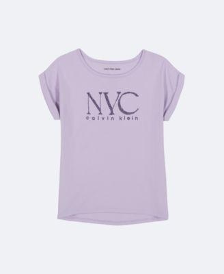 Girls NYC Logo Graphic Classic T-Shirt by CALVIN KLEIN