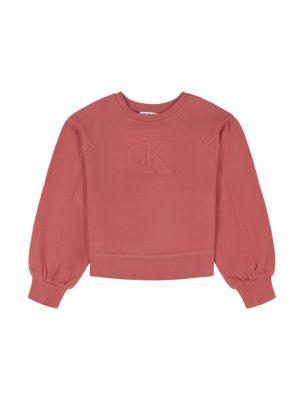 Girls Terry Sweatshirt by CALVIN KLEIN