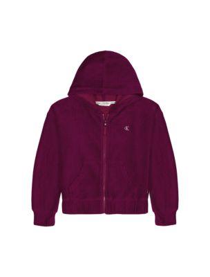 Girls Velour Rib Hoodie by CALVIN KLEIN