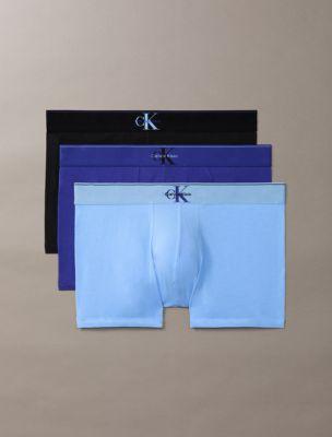 Graphic Monogram Cotton Stretch 3-Pack Trunk by CALVIN KLEIN