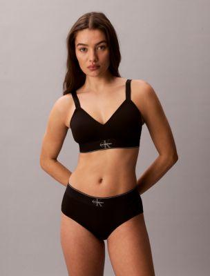 Graphic Monogram Microfiber Stretch Lightly Lined Bralette by CALVIN KLEIN