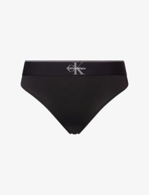 Graphic Monogram Stretch Microfibre Thong by CALVIN KLEIN