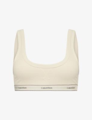 Heritage Branded Stretch-Cotton Bralette by CALVIN KLEIN