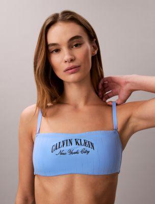 Heritage Classic Cotton Stretch Lightly Lined Bandeau Bralette by CALVIN KLEIN