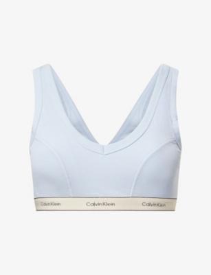 Heritage Lightly Lined Triangle Stretch-Cotton Bralette by CALVIN KLEIN