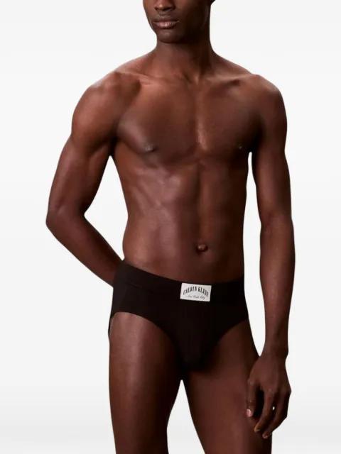 Heritage logo-patch ribbed briefs by CALVIN KLEIN