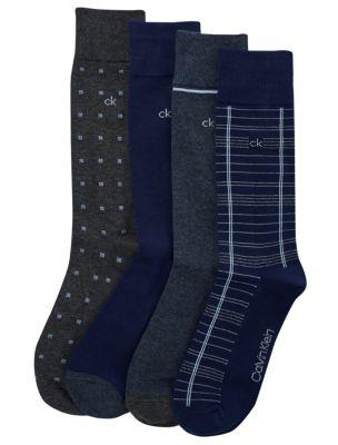 Holiday Combed Cotton 4-Pack Dress Socks | Calvin Klein by CALVIN KLEIN