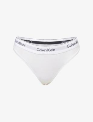 Icon Branded Cotton and Modal-Blend Thong by CALVIN KLEIN