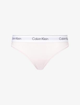 Icon Branded Cotton and Modal-Blend Thong by CALVIN KLEIN