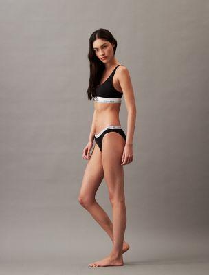 Icon Cotton Modal Black Unlined Bralette + Bikini | Calvin Klein by CALVIN KLEIN