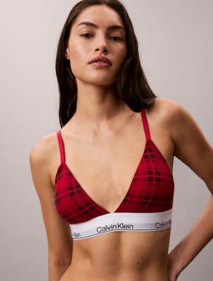 Icon Cotton Modal Lightly Lined Triangle Bralette by CALVIN KLEIN