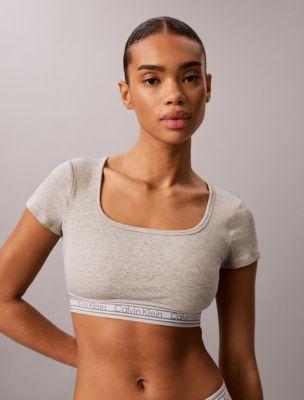 Icon Cotton Modal Rib Stripe Lightly Lined Bralette by CALVIN KLEIN