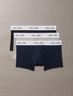 Icon Cotton Stretch Script 3-Pack Low Rise Trunk by CALVIN KLEIN