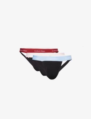Icon Log-Branded Pack Of Three Stretch-Cotton Jockstraps by CALVIN KLEIN