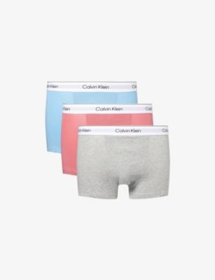 Icon Logo-Waistband Pack-Of-Three Stretch-Cotton Trunks by CALVIN KLEIN