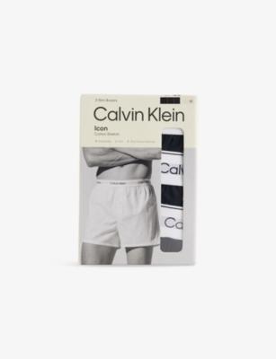 Icon Pack-Of-Three Slim-Fit Stretch-Cotton Boxer by CALVIN KLEIN