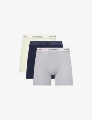 Icon Pack of Three Stretch-Cotton Boxer Briefs by CALVIN KLEIN