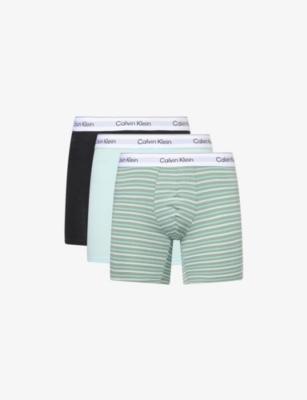 Icon Pack of Three Stretch-Cotton Boxer Briefs by CALVIN KLEIN