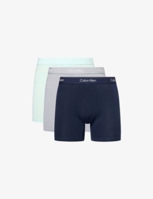 Icon Pack of Three Stretch-Cotton Boxer Briefs by CALVIN KLEIN
