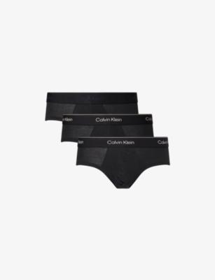 Icon Pack of Three Stretch-Cotton Briefs by CALVIN KLEIN