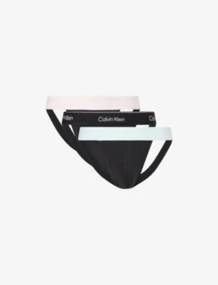 Icon Pack of Three Stretch-Cotton Jock Straps by CALVIN KLEIN