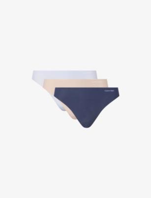 Invisibles Pack of Three Jersey Thongs by CALVIN KLEIN