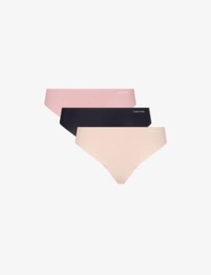 Invisibles Pack of Three Jersey Thongs by CALVIN KLEIN