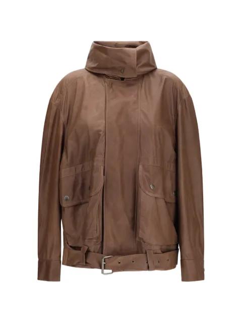 Isa belted leather jacket by CALVIN KLEIN