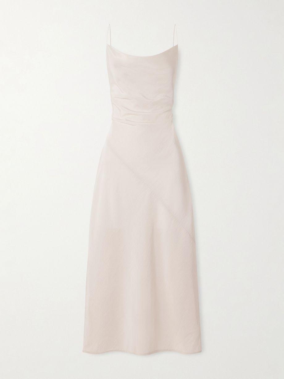 Jasmine draped wool crepe de chine midi dress by CALVIN KLEIN