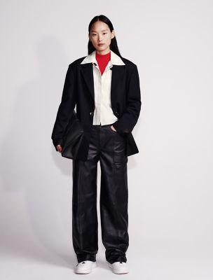 Leather Wide Leg Cargo Pants by CALVIN KLEIN