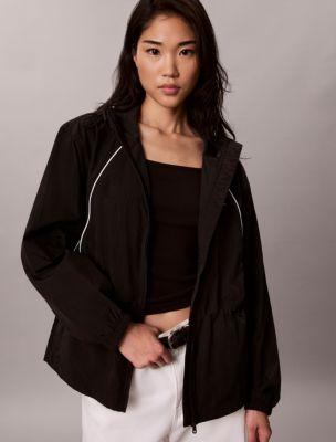 Lightweight Cinch Waist Windbreaker Jacket by CALVIN KLEIN