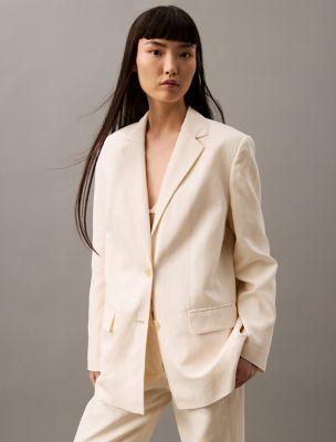 Linen Blend Blazer by CALVIN KLEIN