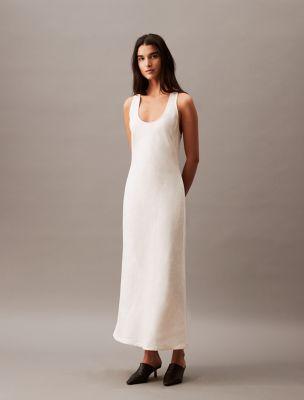 Linen Blend Casual Day Dress by CALVIN KLEIN
