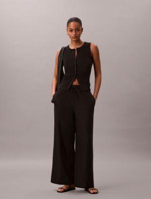 Linen Blend Pull-On Pants by CALVIN KLEIN