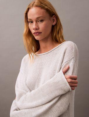 Linen Blend Relaxed Sweater by CALVIN KLEIN