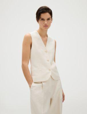 Linen Blend Vest by CALVIN KLEIN