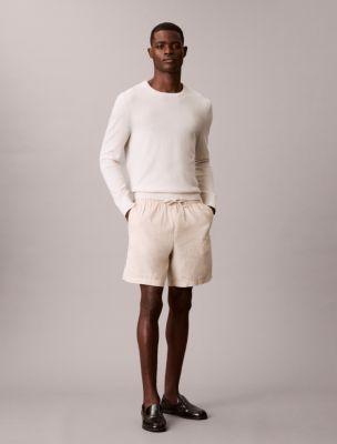 Linen Cotton Drawstring Shorts by CALVIN KLEIN