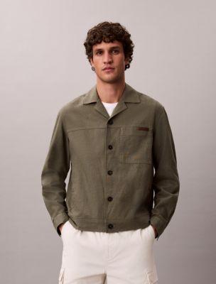 Linen Cotton Shirt Jacket by CALVIN KLEIN