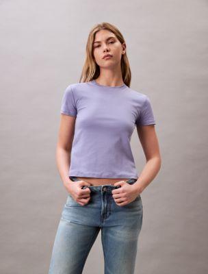 Liquid Cotton Crewneck Tee by CALVIN KLEIN